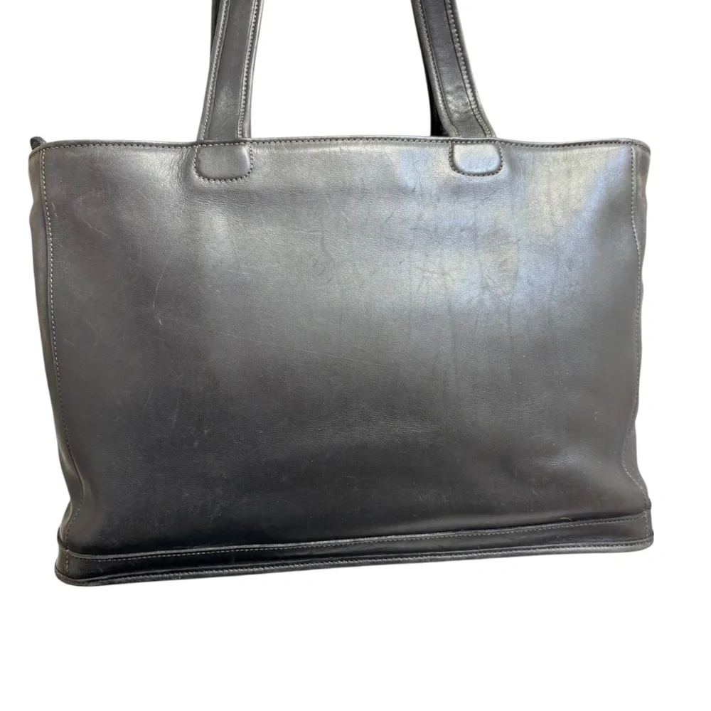 Coach 9306 vintage black leather bleaker tote bag - Picture 2 of 14